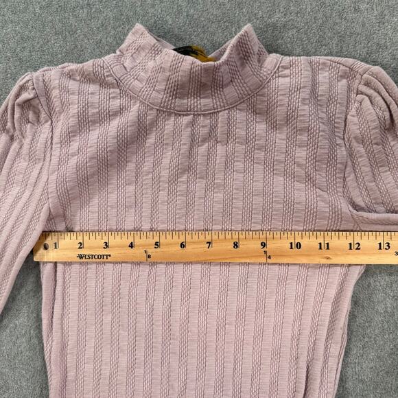 Free People Party in the Back Top Women's XS Purple Ribbed Long Sleeve Tie Back - Picture 6 of 11